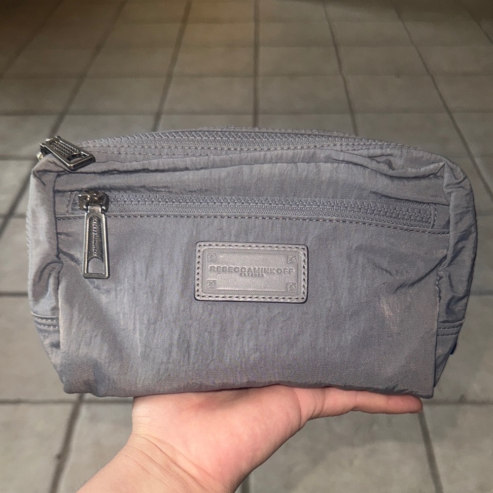 Rebecca Minkoff nylon cosmetic bag or toiletry pouch.